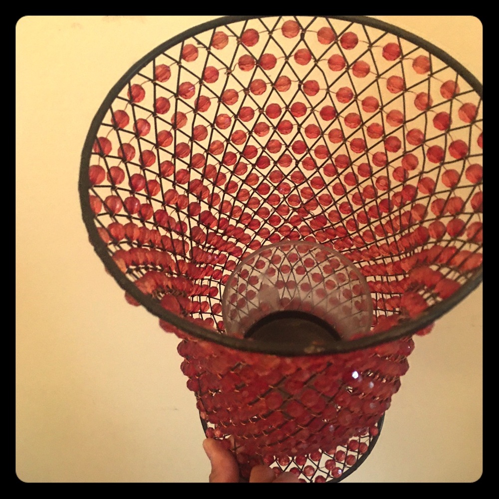 Beaded candle holder